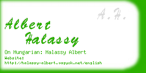 albert halassy business card